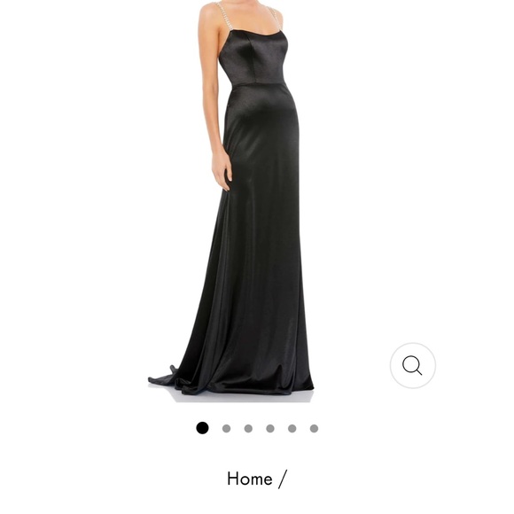 Mac Duggal Black Crystal Strap Gown - Picture 4 of 8